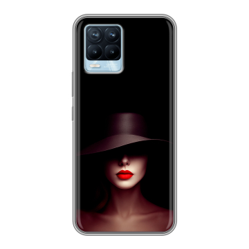 Силиконовый чехол на Realme 8 с принтом Девушка в шляпе Силиконовый чехол на Realme 8 с принтом Девушка в шляпе