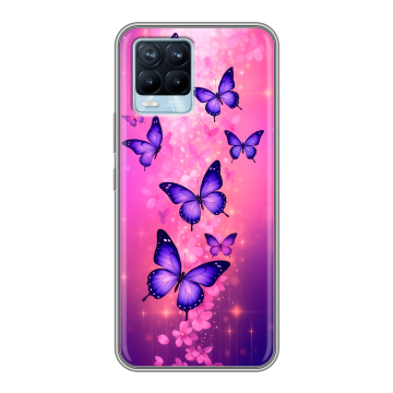 Силиконовый чехол на Realme 8 с принтом Бабочки Силиконовый чехол на Realme 8 с принтом Бабочки