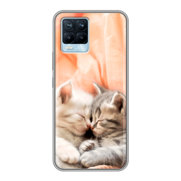 Силиконовый чехол на Realme 8 с принтом Котята