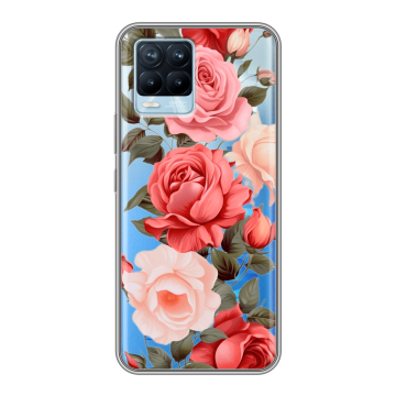 Силиконовый чехол на Realme 8 с принтом Розы