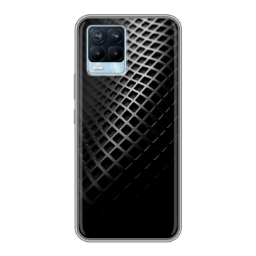 Силиконовый чехол на Realme 8 с принтом Текстура металла