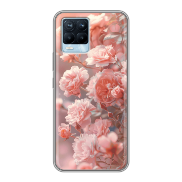 Силиконовый чехол на Realme 8 с принтом Розовые розы Силиконовый чехол на Realme 8 с принтом Розовые розы