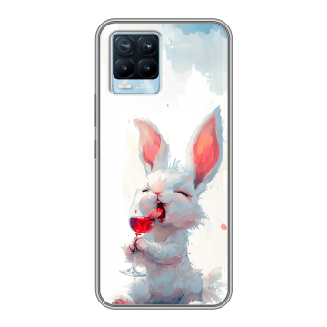 Силиконовый чехол на Realme 8 с принтом кролик зайчик Силиконовый чехол на Realme 8 с принтом кролик зайчик