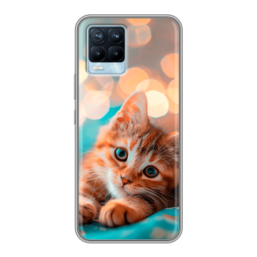 Силиконовый чехол на Realme 8 с принтом котик