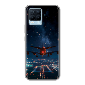 Силиконовый чехол на Realme 8 с принтом самолет Силиконовый чехол на Realme 8 с принтом самолет