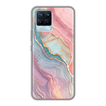 Силиконовый чехол на Realme 8 с принтом розовый мрамор Силиконовый чехол на Realme 8 с принтом розовый мрамор