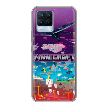 Силиконовый чехол на Realme 8 с принтом Майнкрафт Minecraft Силиконовый чехол на Realme 8 с принтом Майнкрафт Minecraft