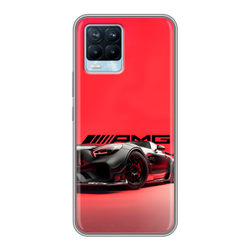 Силиконовый чехол на Realme 8 с принтом Мерседес Mercedes AMG