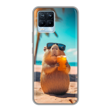 Силиконовый чехол на Realme 8 с принтом Капибара