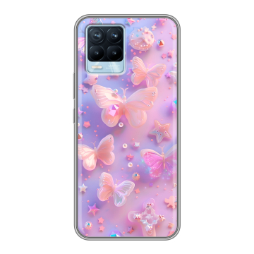 Силиконовый чехол на Realme 8 с принтом Бабочки