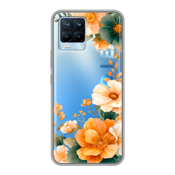 Силиконовый чехол на Realme 8 с принтом Цветы принт