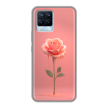 Силиконовый чехол на Realme 8 с принтом Розовая роза