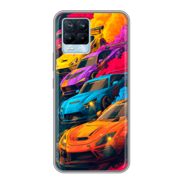 Силиконовый чехол на Realme 8 с принтом Тачки