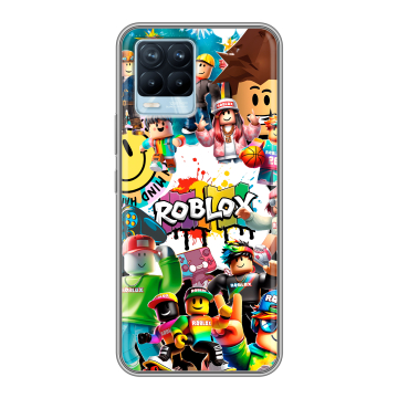 Силиконовый чехол на Realme 8 с принтом Roblox Роблокс