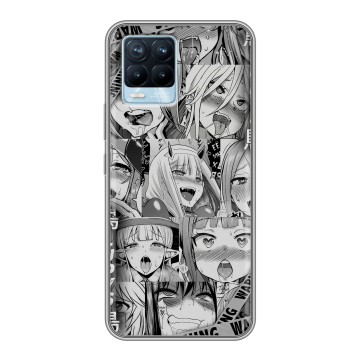 Силиконовый чехол на Realme 8 с принтом Ahegao Ахегао Аниме