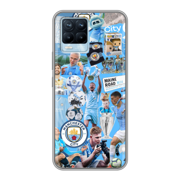 Силиконовый чехол на Realme 8 с принтом Man City Манчестер Сити