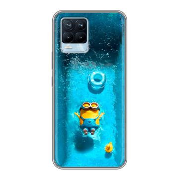 Силиконовый чехол на Realme 8 с принтом Миньоны