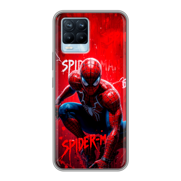 Силиконовый чехол на Realme 8 с принтом Spiderman Человек паук