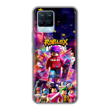 Силиконовый чехол на Realme 8 с принтом Roblox Роблокс