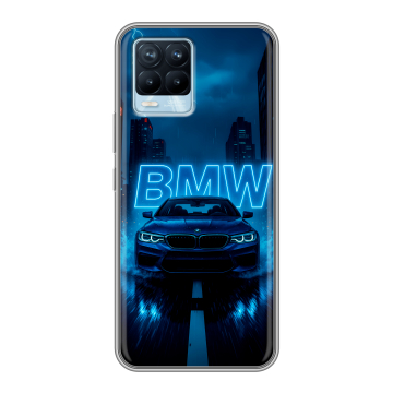 Силиконовый чехол на Realme 8 с принтом BMW БМВ