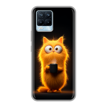 Силиконовый чехол на Realme 8 с принтом Смешной кот Силиконовый чехол на Realme 8 с принтом Смешной кот