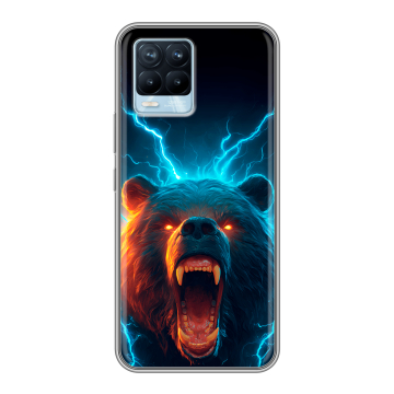 Силиконовый чехол на Realme 8 с принтом Медведь