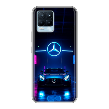 Силиконовый чехол на Realme 8 с принтом Mercedes Мерседес Силиконовый чехол на Realme 8 с принтом Mercedes Мерседес