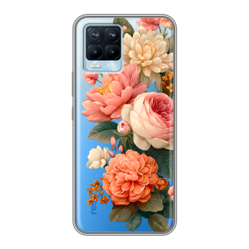 Силиконовый чехол на Realme 8 с принтом цветы