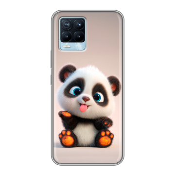 Силиконовый чехол на Realme 8 с принтом милая панда Силиконовый чехол на Realme 8 с принтом милая панда
