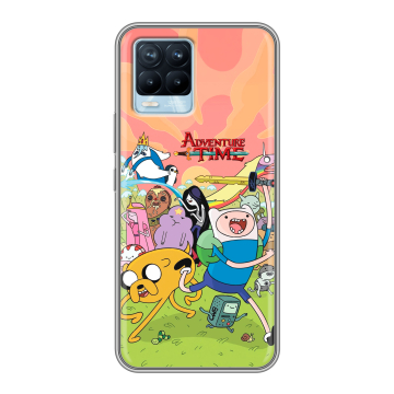 Силиконовый чехол на Realme 8 с принтом Adventure time Время приключений