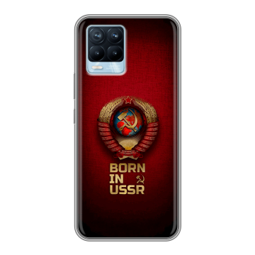 Силиконовый чехол на Realme 8 с принтом Флаг Герб СССР