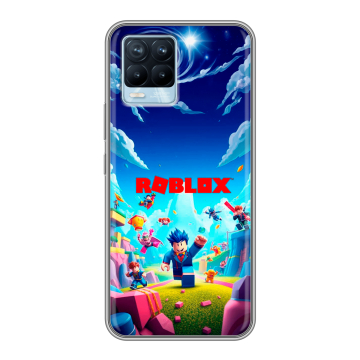 Силиконовый чехол на Realme 8 с принтом Roblox Роблокс