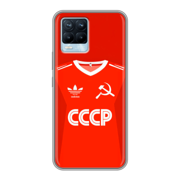 Силиконовый чехол на Realme 8 с принтом Флаг Герб СССР