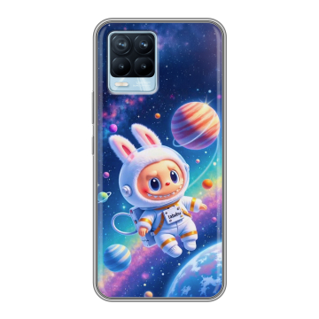 Силиконовый чехол на Realme 8 с принтом Labubu Лабубу
