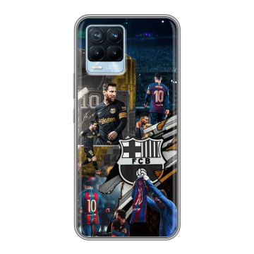 Силиконовый чехол на Realme 8 с принтом Messi Barcelona