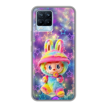 Силиконовый чехол на Realme 8 с принтом Labubu Лабубу
