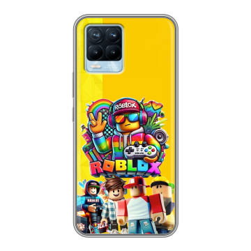Силиконовый чехол на Realme 8 с принтом Roblox Роблокс
