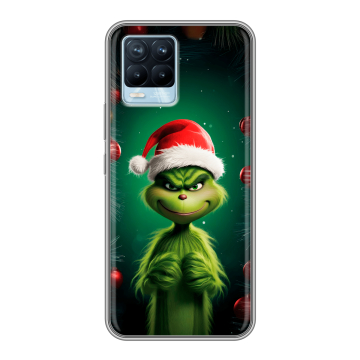 Силиконовый чехол на Realme 8 с принтом Гринч Новый год Рождество