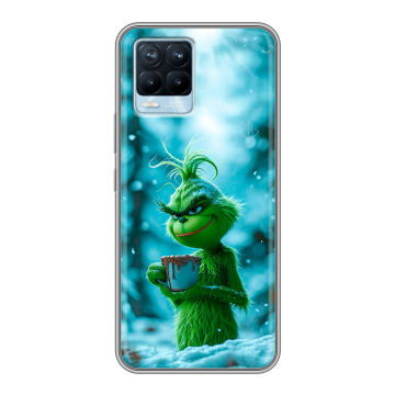 Силиконовый чехол на Realme 8 с принтом Новый год гринч