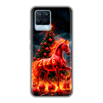 Силиконовый чехол на Realme 8 с принтом Новый год