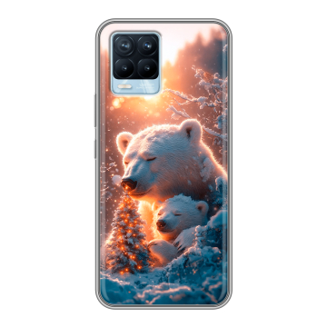 Силиконовый чехол на Realme 8 с принтом Новый год