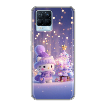 Силиконовый чехол на Realme 8 с принтом Новый год