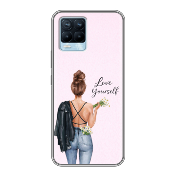Силиконовый чехол на Realme 8 с принтом женский Силиконовый чехол на Realme 8 с принтом женский