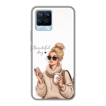 Силиконовый чехол на Realme 8 с принтом женский Силиконовый чехол на Realme 8 с принтом женский