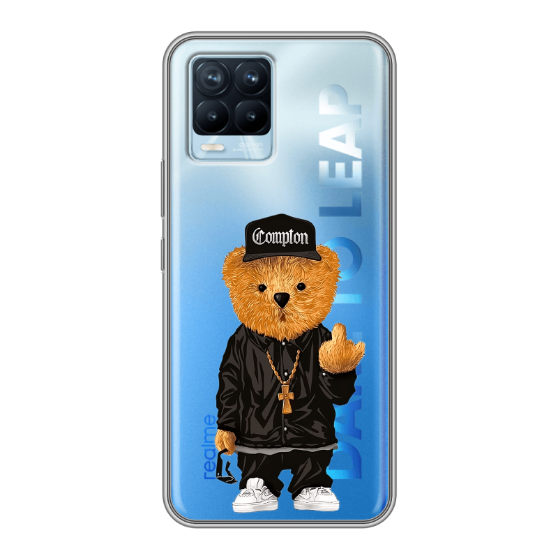 Силиконовый чехол на Realme 8 с принтом Мишка Силиконовый чехол на Realme 8 с принтом Мишка