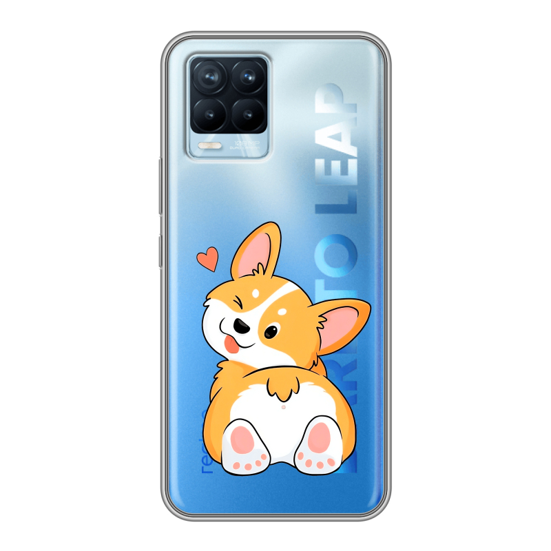 Силиконовый чехол на Realme 8 с принтом Корги Силиконовый чехол на Realme 8 с принтом Корги