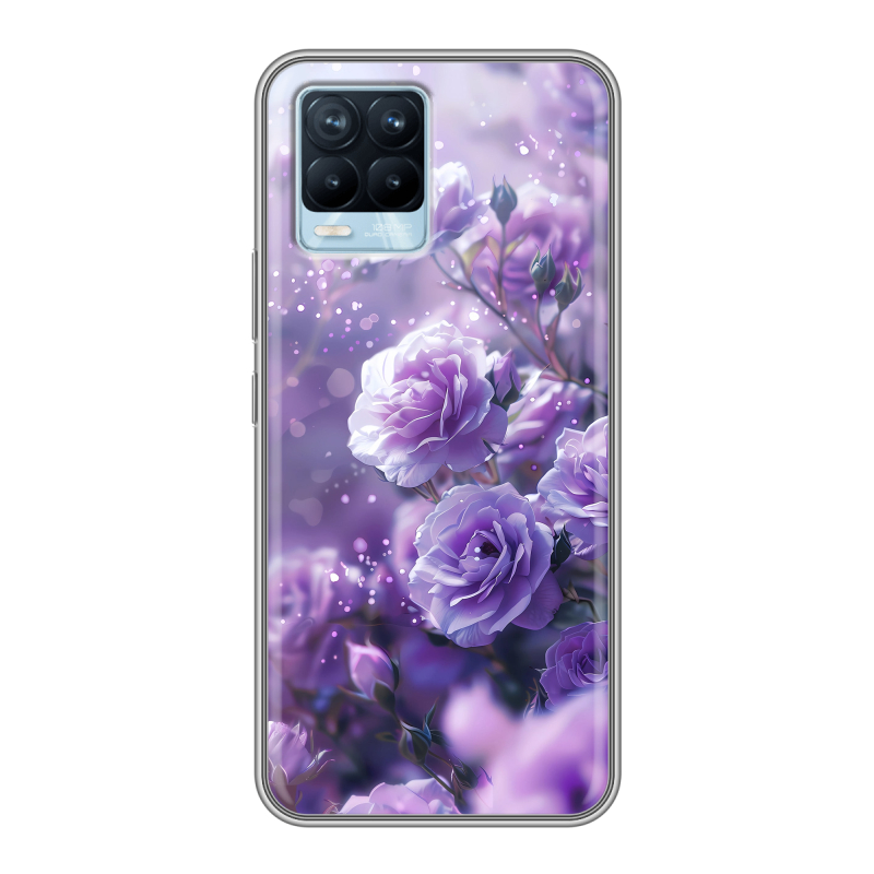 Силиконовый чехол на Realme 8 с принтом Розы цветы Силиконовый чехол на Realme 8 с принтом Розы цветы