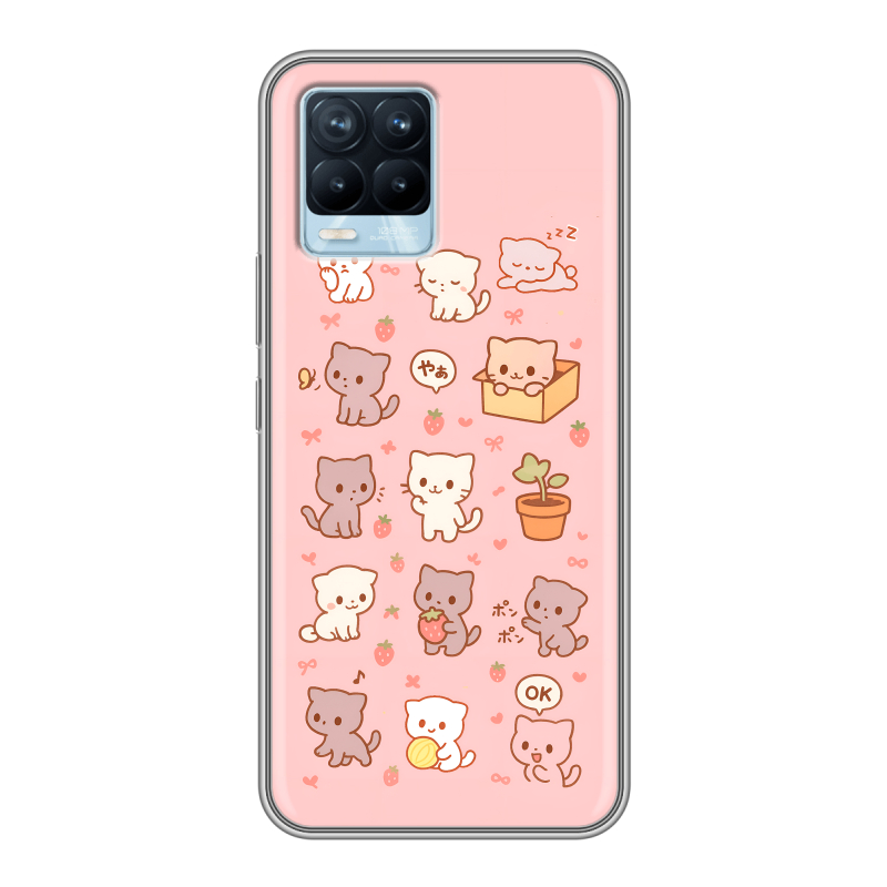 Силиконовый противоударный чехол на Realme 8 с принтом Hello Kitty Хелоу Кити Силиконовый противоударный чехол на Realme 8 с принтом Hello Kitty Хелоу Кити