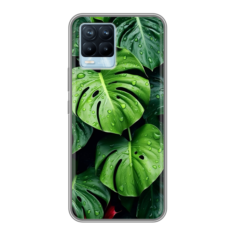 Силиконовый чехол на Realme 8 с принтом Листья Силиконовый чехол на Realme 8 с принтом Листья