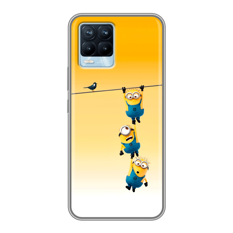 Силиконовый противоударный чехол на Realme 8 с принтом Миньоны Силиконовый противоударный чехол на Realme 8 с принтом Миньоны